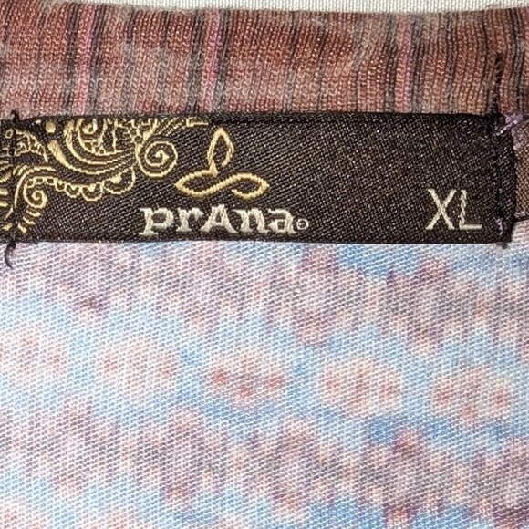 PrAna | Lottie Organic Cotton Boho Aztec Chevron Pink Long Sleeve T-Shirt | XL - Picture 3 of 11